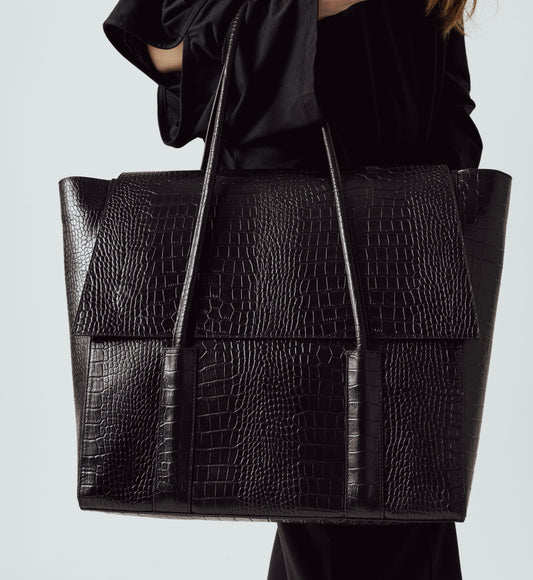 Alma Bag XL Black Croco
