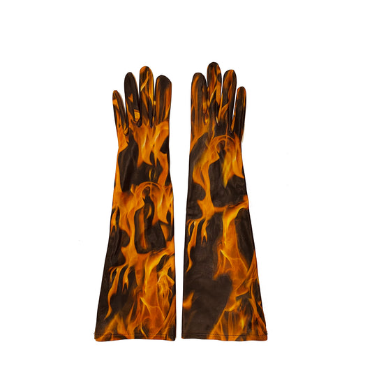 Leather Gloves Fire Long